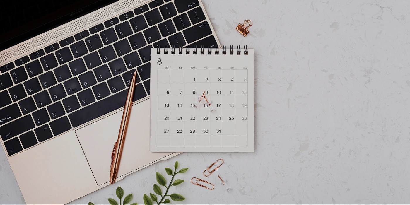 Calendar on a table symbolizing the best months to visit Taman Negara National Park