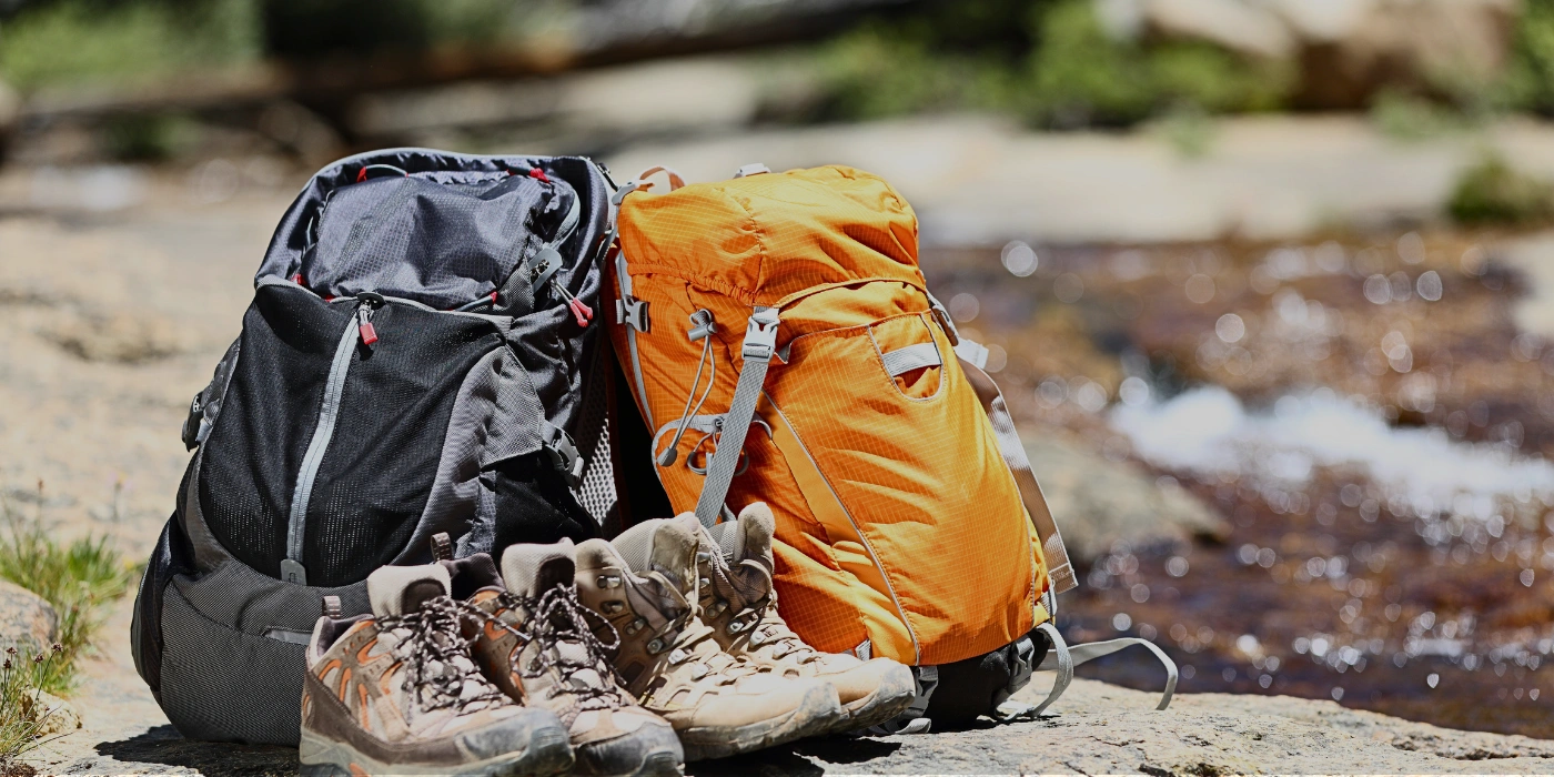 A pair of rugged hiking shoes, an essential gear for trekking in Tabin Wildlife Reserve
